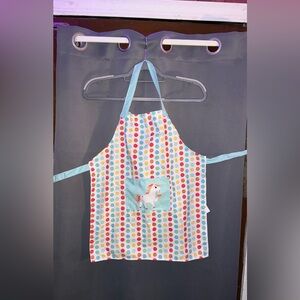 Colorful Polka Dot Apron with Unicorn Pocket